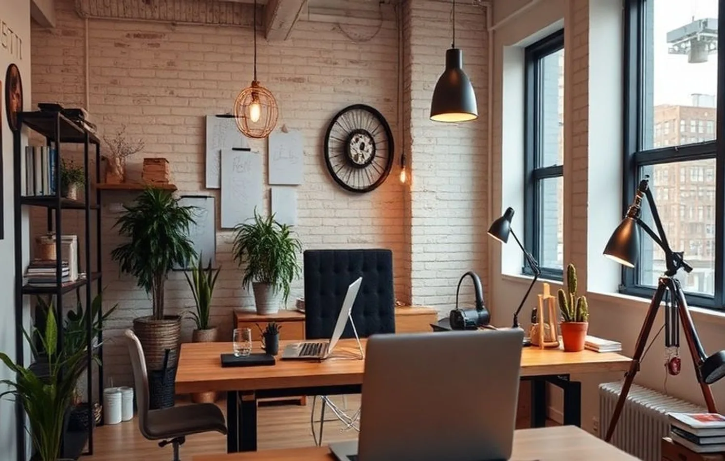 Young entrepreneur modern workspace